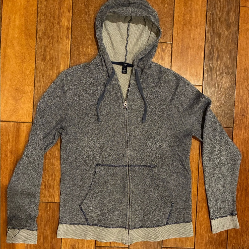 GAP Men's Heathered Gray Zip-Up Sweater